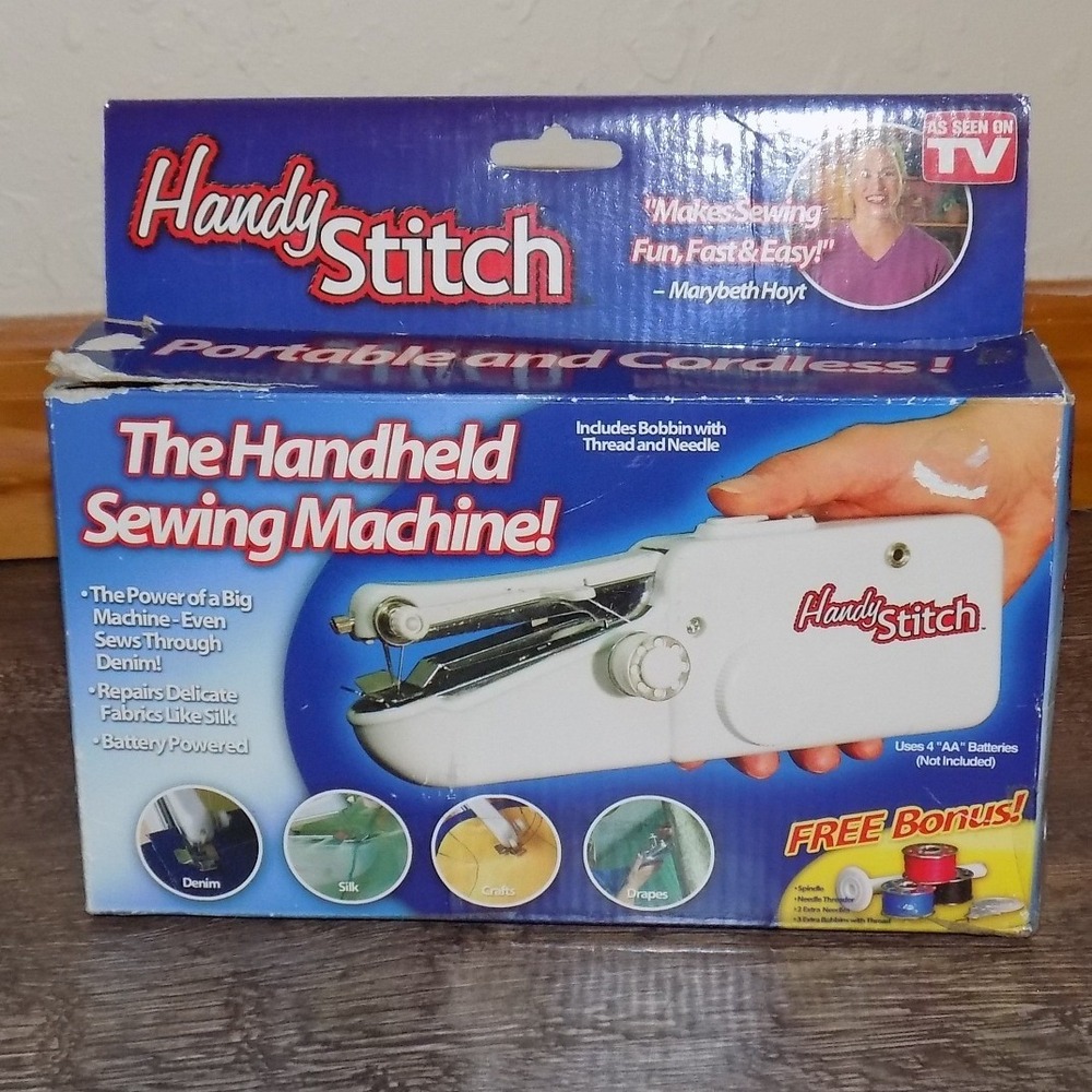 Handy Stitch Handheld Sewing Machine White Good Portable Cordless